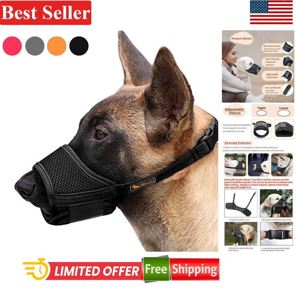Adjustable Soft Nylon Muzzle for Small, Medium & Large Dogs - 4 Colors, XL Size