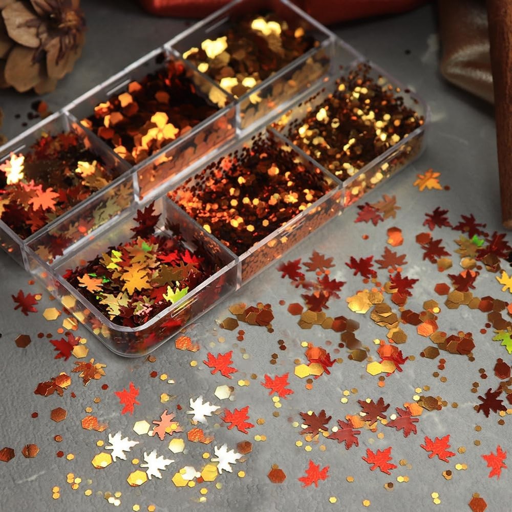 Maple Leaves Confetti,2000pcs Fall Leaves Party Table Decorations Scatter Foi...