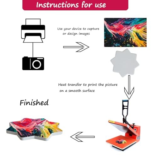 Sublimation Ceramic Octagonal Star Shape Coasters Blanks - Octagonal, 8 PACK