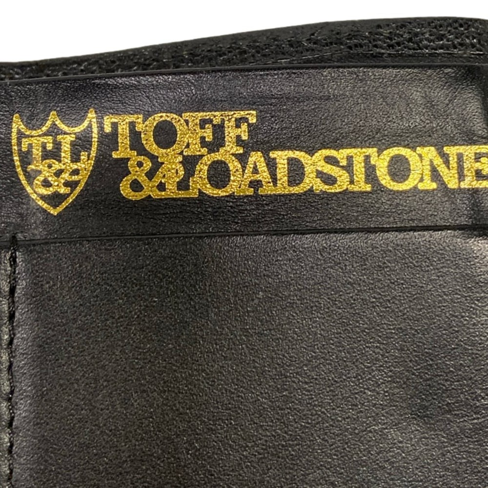 TOFF&LOADSTONE Black White Leather Trifold Wallet