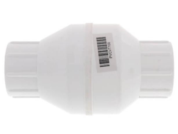 1" PVC In-Line Check Valve w/ SS Spring (Threaded)
