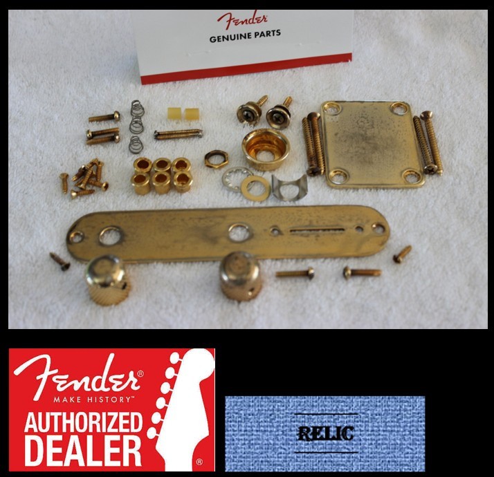 Fender Telecaster Aged/Relic Gold Body Base Hardware Set