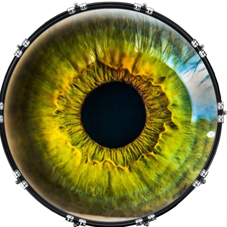 20" Custom Bass Kick Drum Front Head Graphical Eye Iris 1