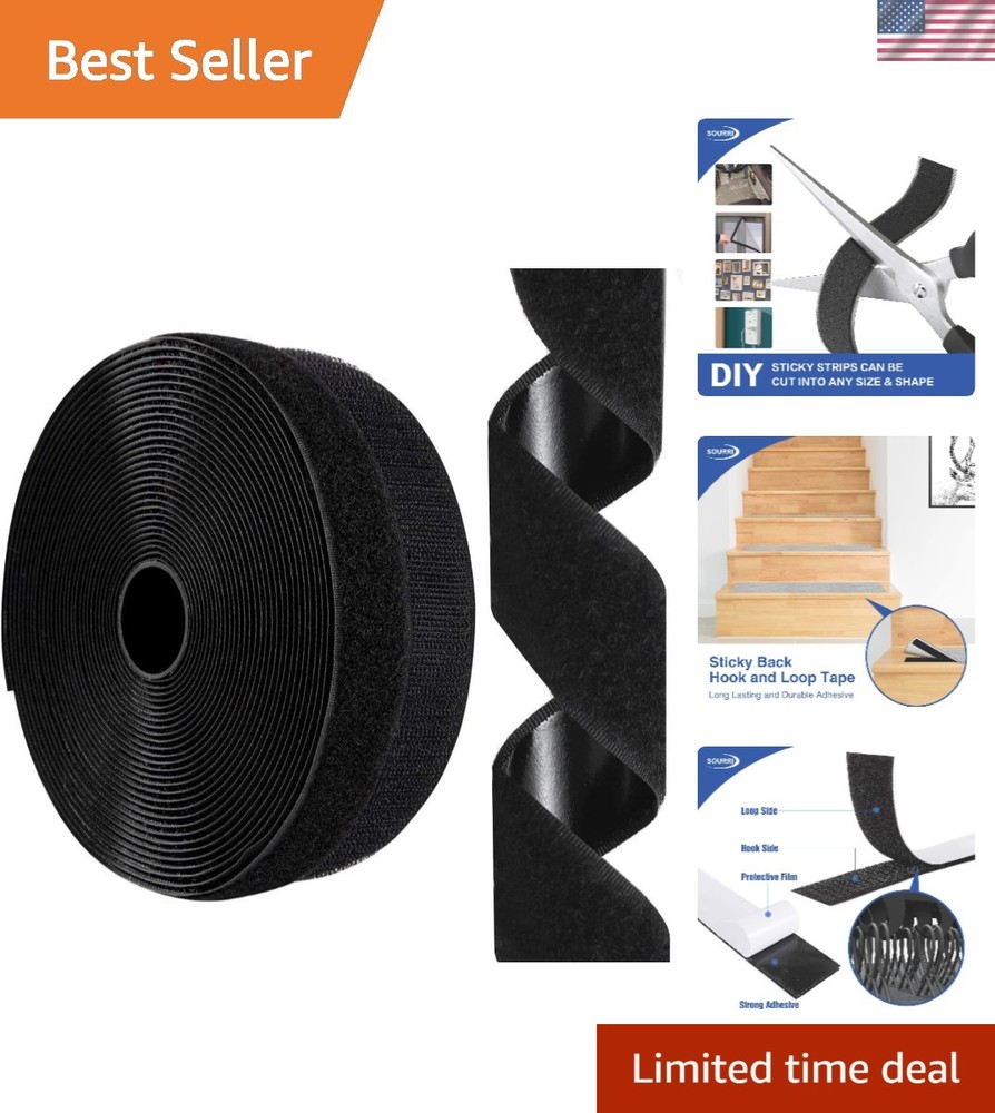 Versatile 26ft Hook and Loop Tape - Heavy-Duty Nylon, Easy Install Solution