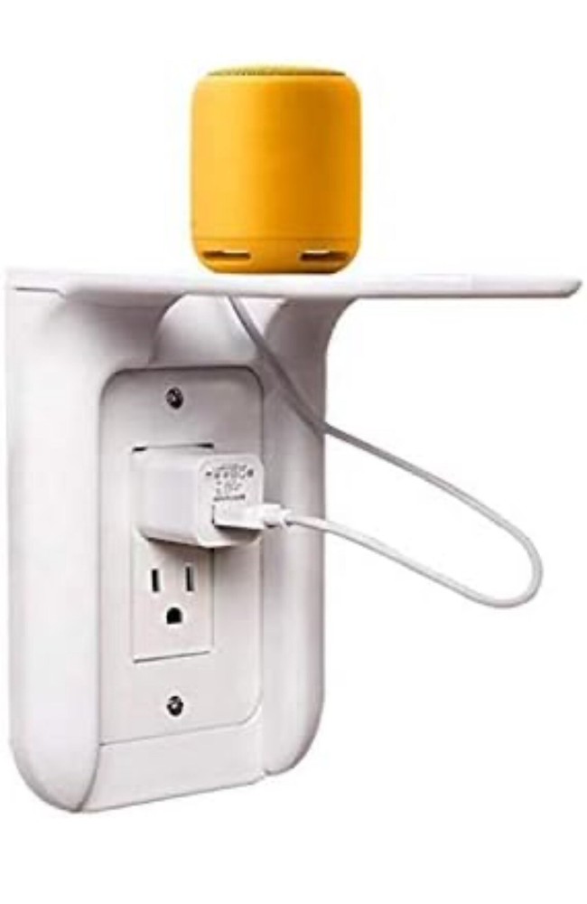 Vertical Outlet Shelf Wall Holder Standard Space Saving White