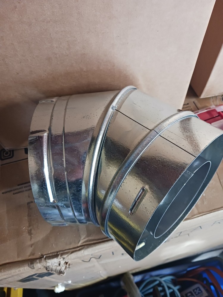 Duravent flu pipe 45 degree 4x6 silver
