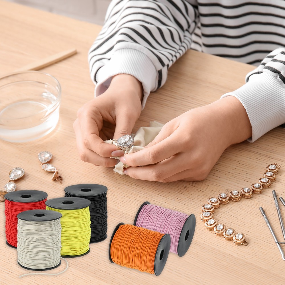 Elastic Cord, 1.5mm Stretchy Elastic String 100 Yards Dark Blue