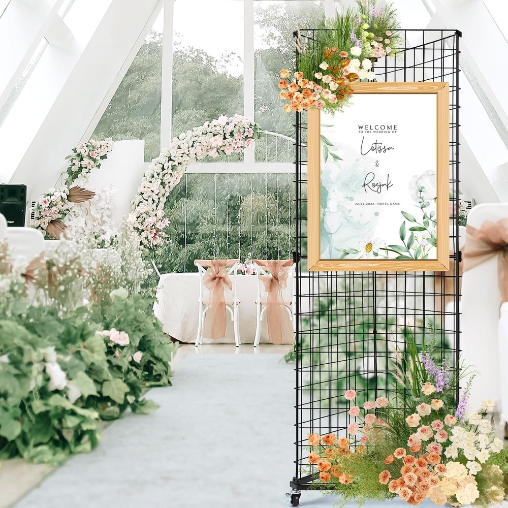 Triangular Gridwall Panel Display Stand, Black Triangle Wire Grid Tower with ...