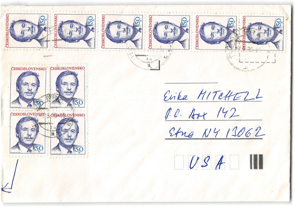 Ten stamps to Etna NY