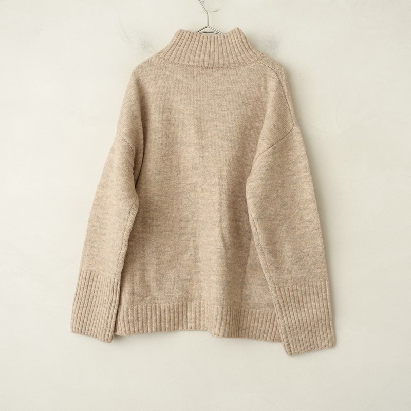 Mao Made High-Neck Knit Pullover Sweater Size F
