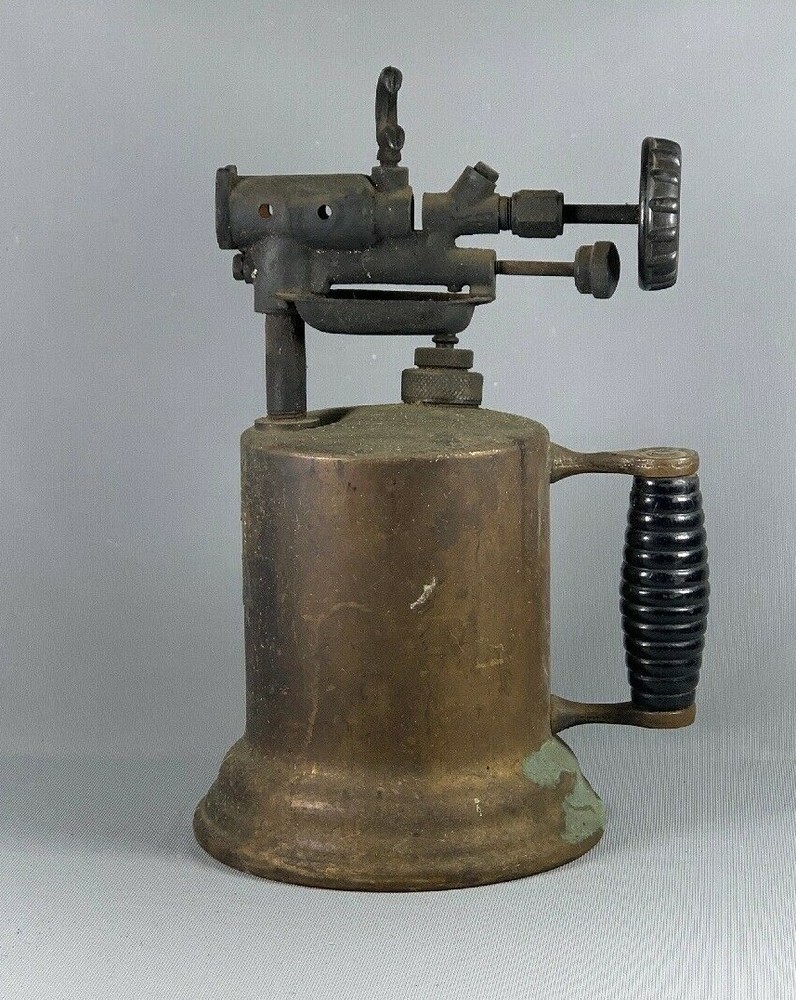 Vtg Antique Brass Blowtorch