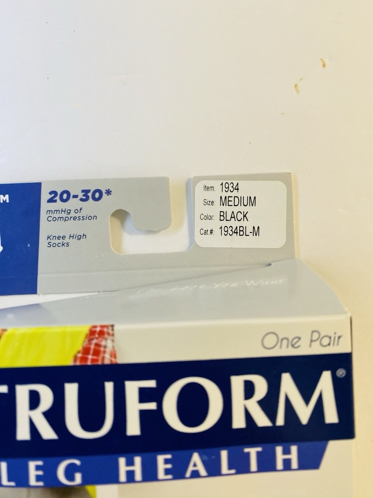 truform compression stockings 20-30 Medium Black Men’s One Pair
