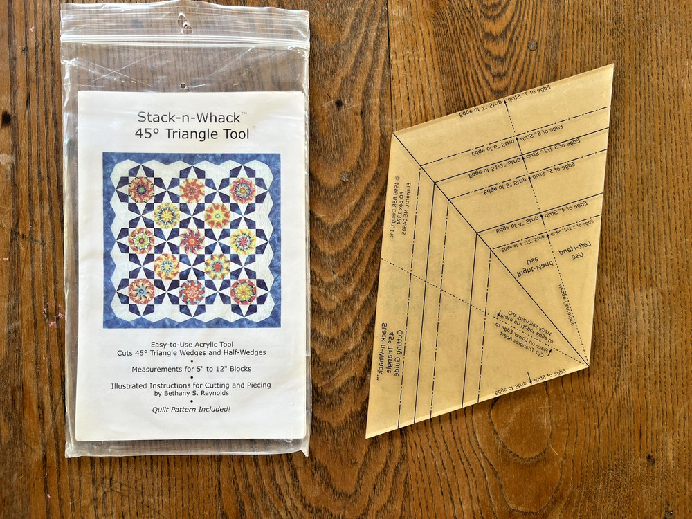 Stack-N-Whack 45° Triangle Tool Quilt Template BSR Design Acrylic w/ Instruction