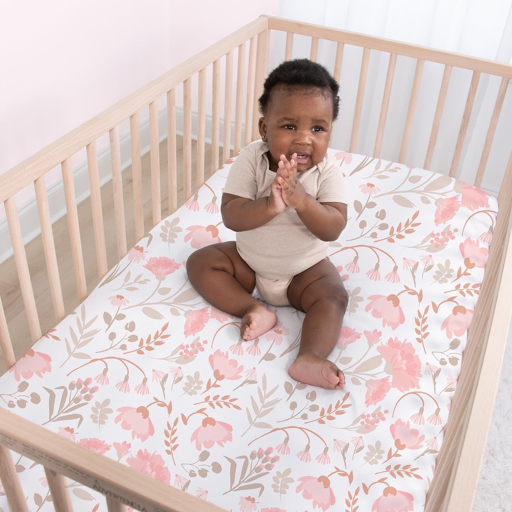The Peanutshell 4-Pack Fitted Crib Sheet Set - Super Soft Breathable Baby G...