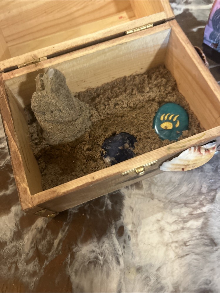 Small wooden handmade beach chest
