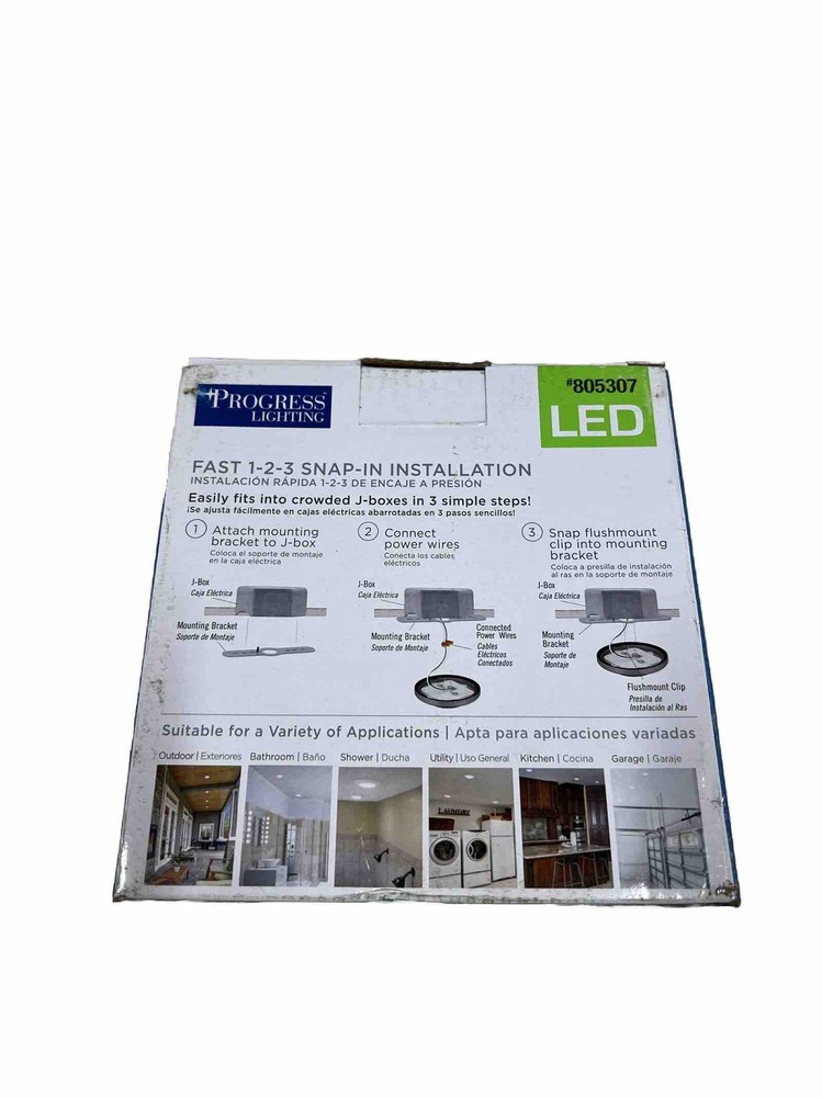 Progress Lighting 805307 Mini Flushmount 5.5” Round LED Light, Silver