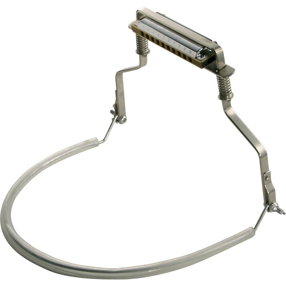 Hohner HH01 Universal Rubberized Neck Brace 10-Hole Harmonica Holder Silver
