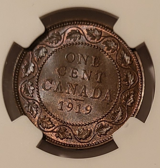 Canada George V 1919 Large Cent MS64 BN NGC