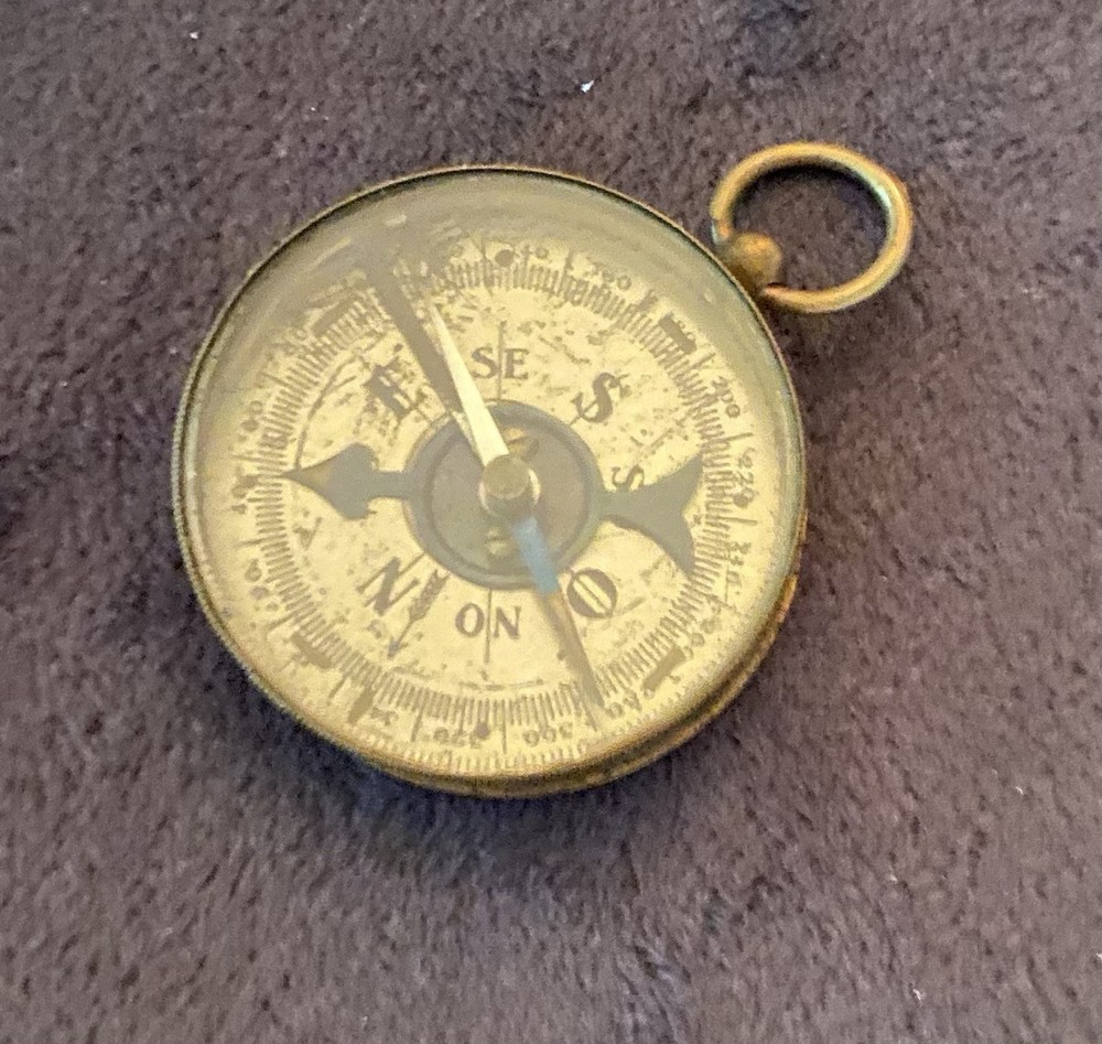 Antique Brass Compass 2” X 2”