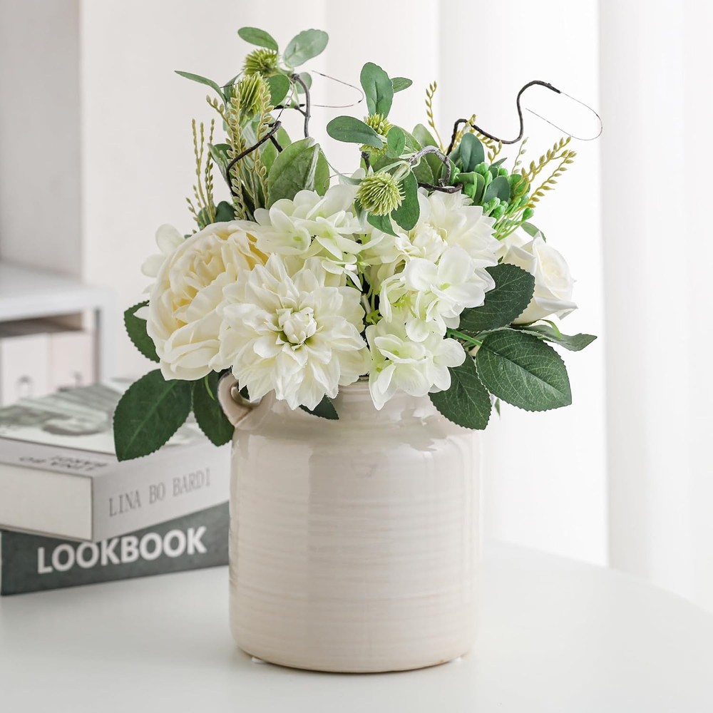 Ceramic Rustic Lost Color White Vase
