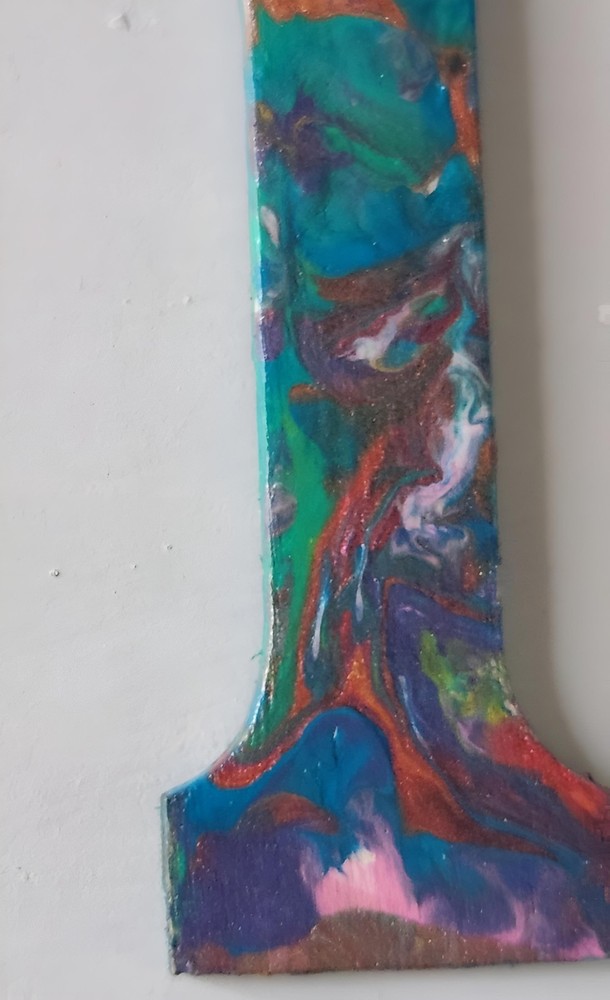 Unique Handpainted 4" Wood Letter "T"