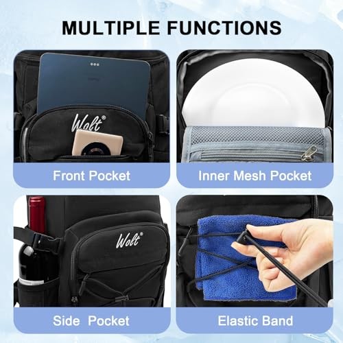 Cooler Backpack,24 Cans Insulated Backpack Cooler Leakproof,Lightweight Black