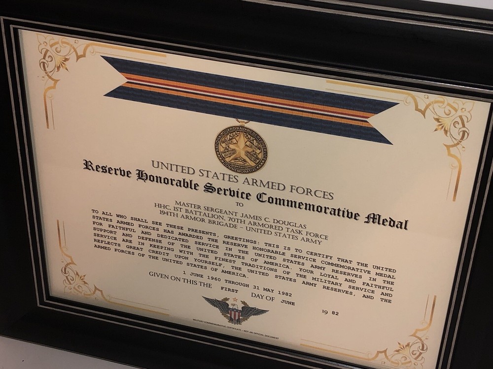 RESERVE HONORABLE SERVICE COMMEMORATIVE MEDAL CERTIFICATE ~ Type 1
