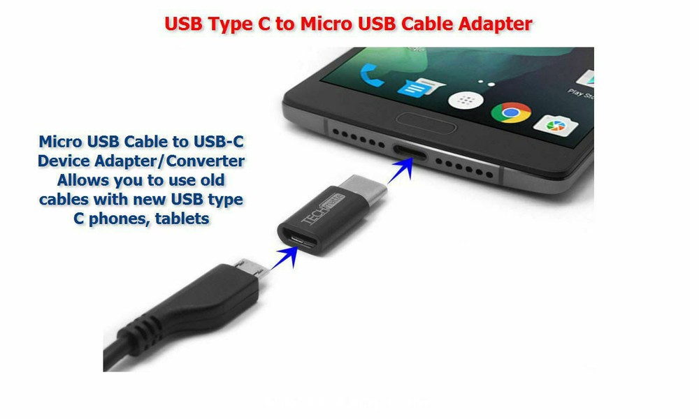 10 Pack Micro USB to Type C Adapter Converter Micro-B to USB-C Connector NEW