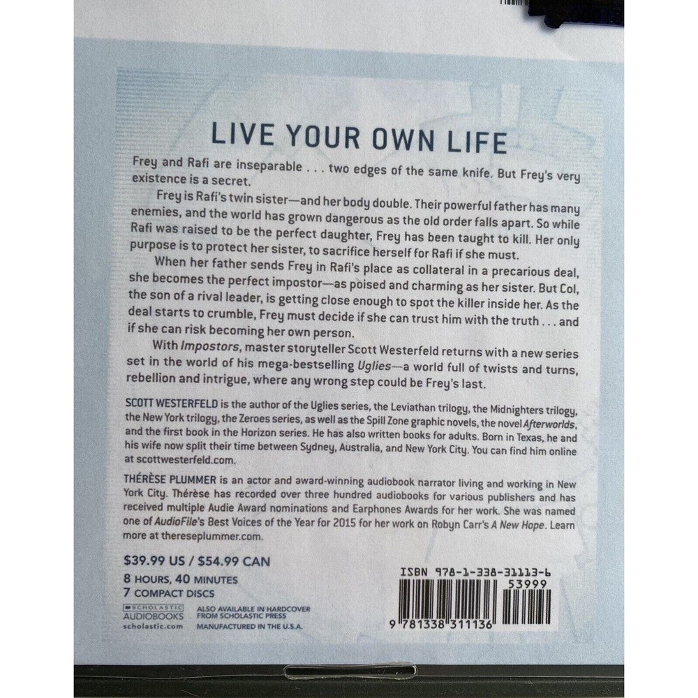 Impostors by Scott Westerfeld (2018, CD, Unabridged)