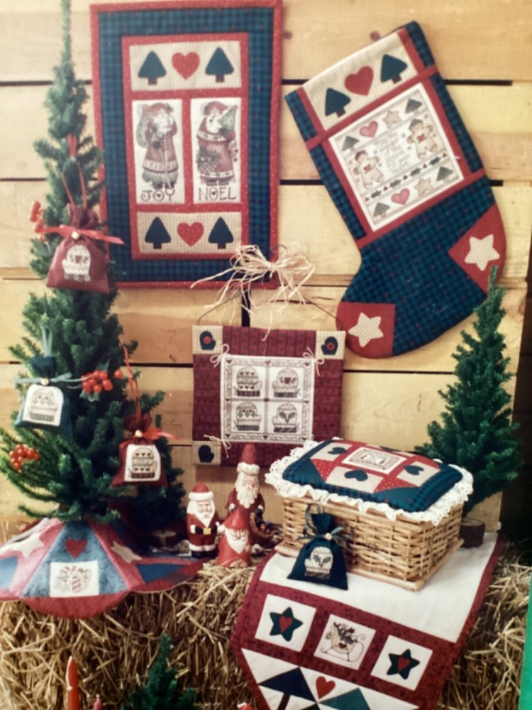 PATTERN Christmas Stocking Tree Skirt & Table Runner NEW Kitty Korner Designs