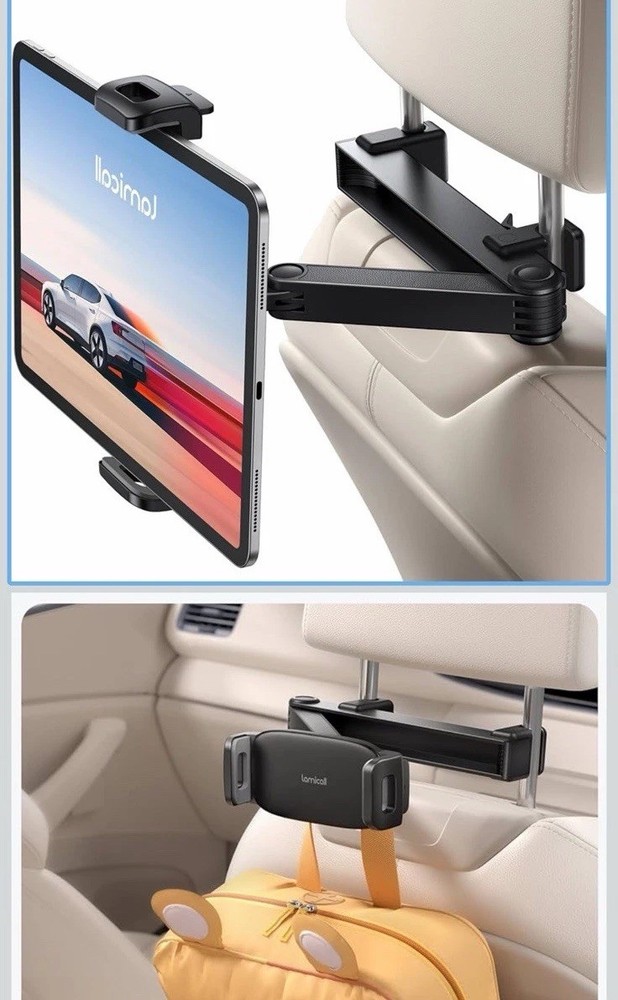 Tablet Holder For Car Headrest Black