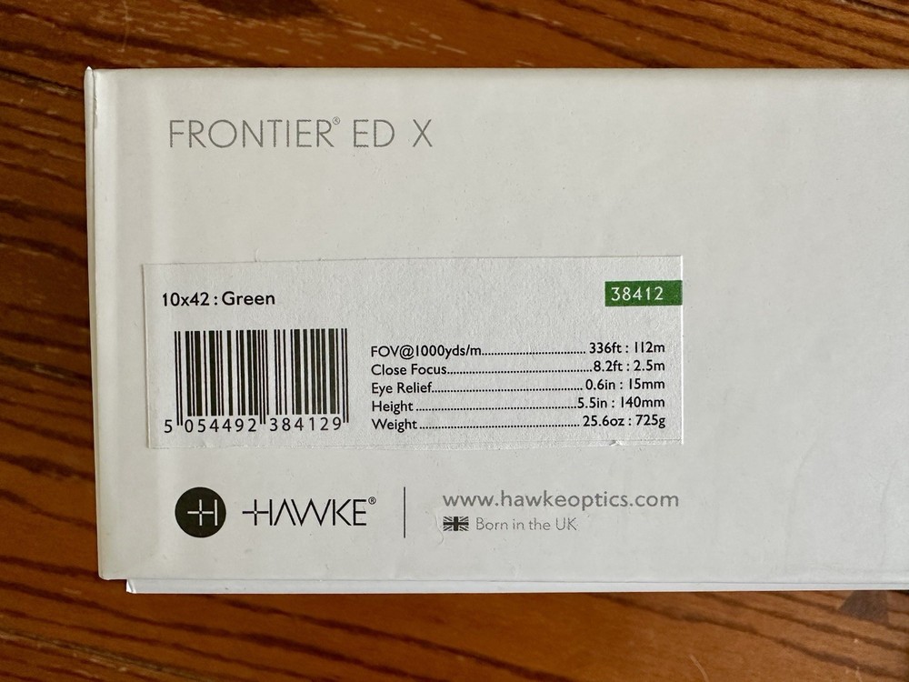 Hawke Optics Frontier ED X 10x42 Binocular, GREEN, Model: 38 412