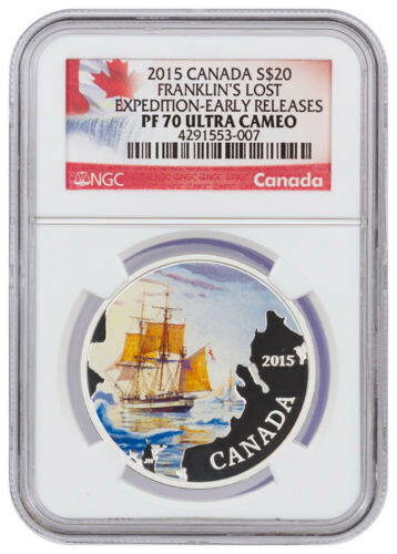 2015 Canada Silver $20 - Franklin's Lost Expedition-Early Releases PF 70 UC