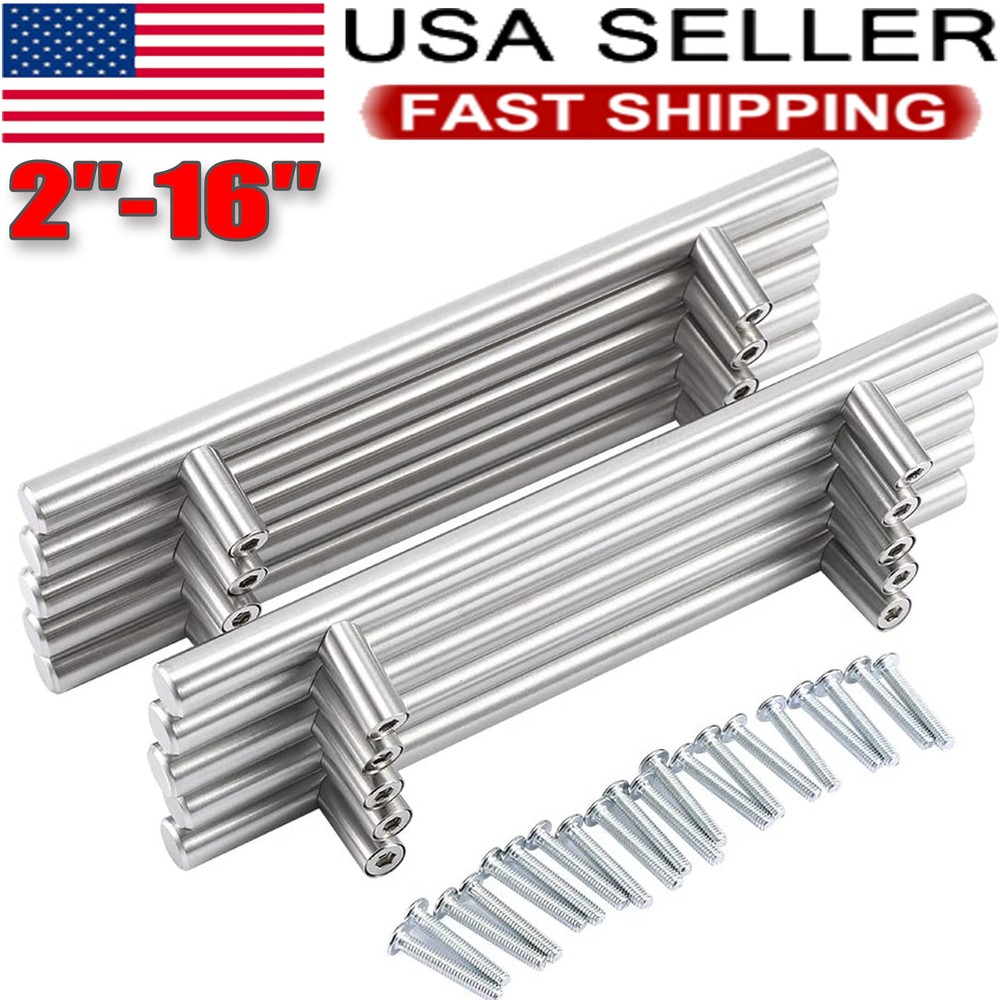 T-bar Kitchen Cabinet Handle Stainless Steel Drawer Pull Knobs Hardware Set Lot