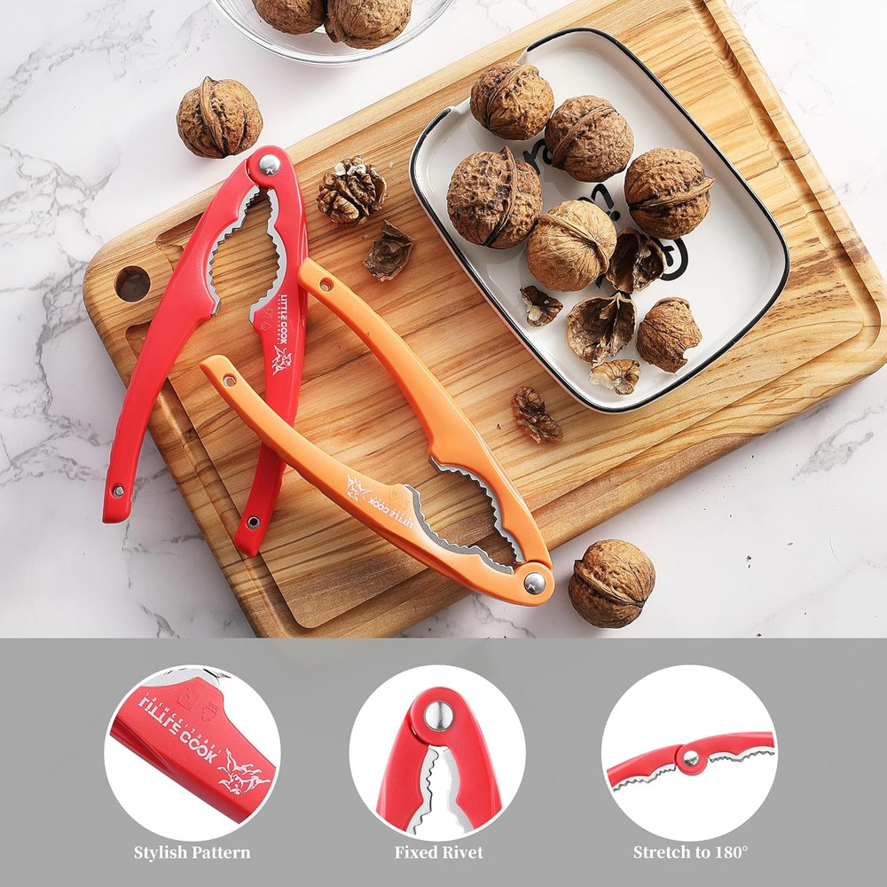 2PCS Nutcracker, Stainless Steel Nut Crackers for All Nuts, Nutcracker Tool for