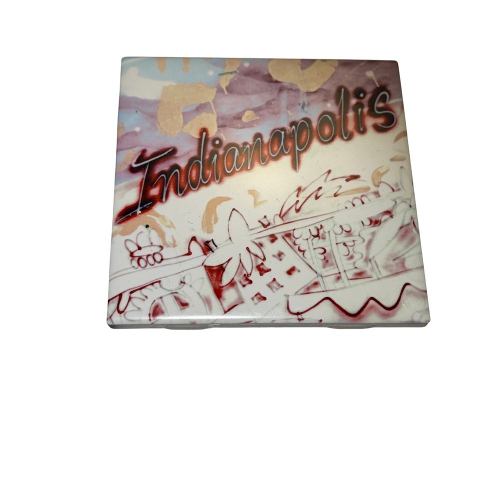 Indianapolis Red Grafetti Art Tile Coaster