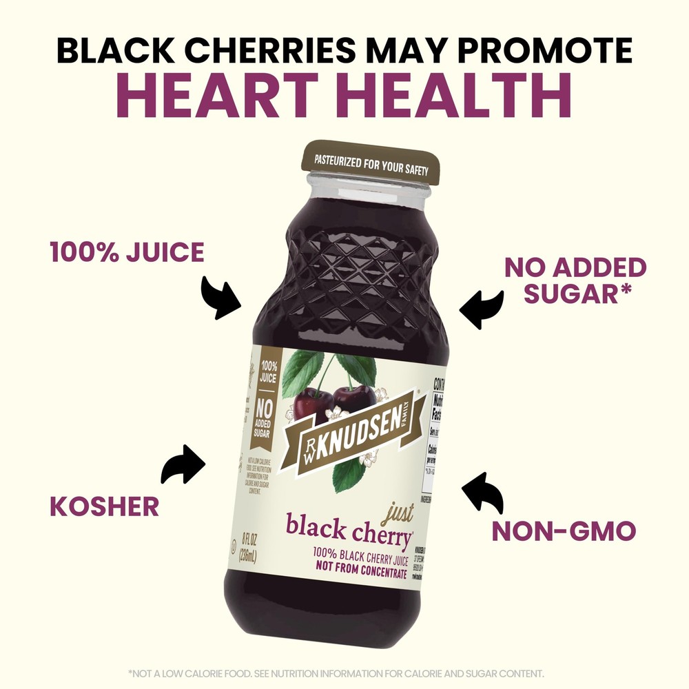 Just Black Cherry Juice, 8 fl oz (12 Pack)
