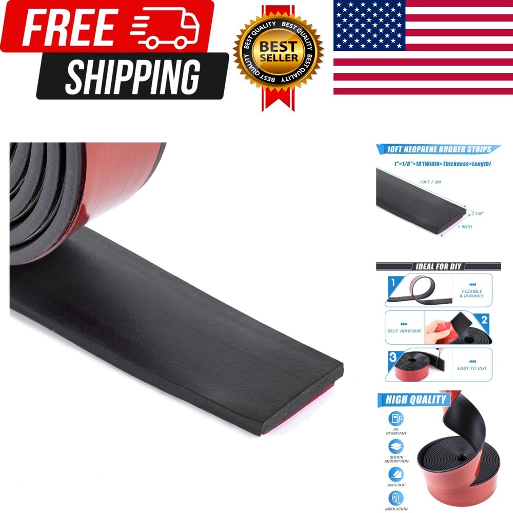 Neoprene Rubber Strips Self Adhesive Sheets, Rolls & Strips with Adhesive Bac...