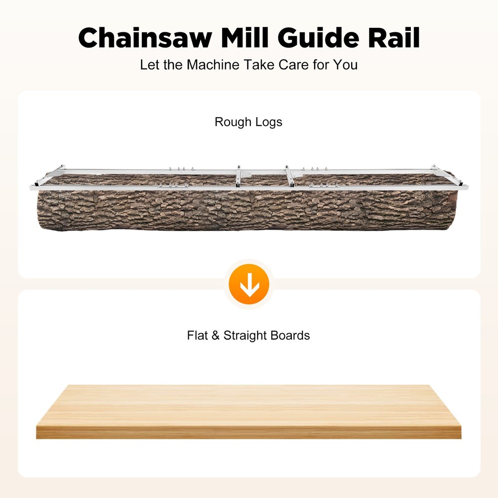 2.7M Professional Milling Rail System Log Chainsaw Mill Guide Set Ladder