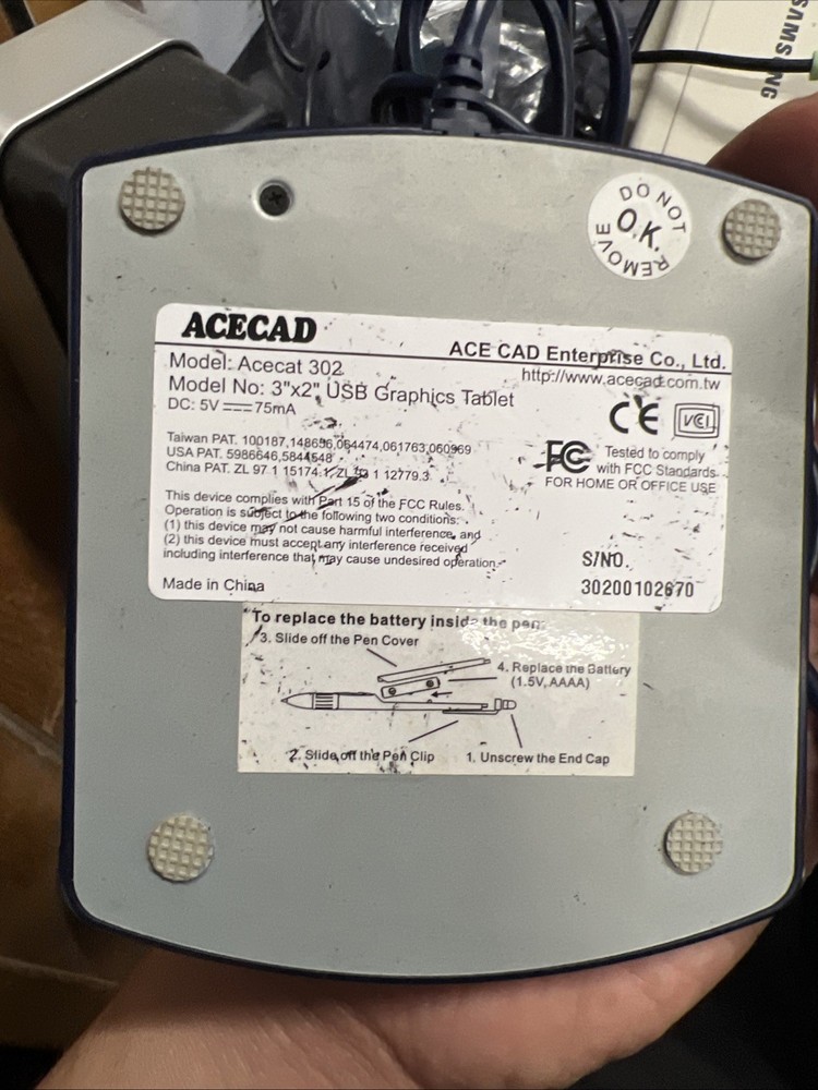 ACECAD ACECAT 302 3X2 USB TABLET