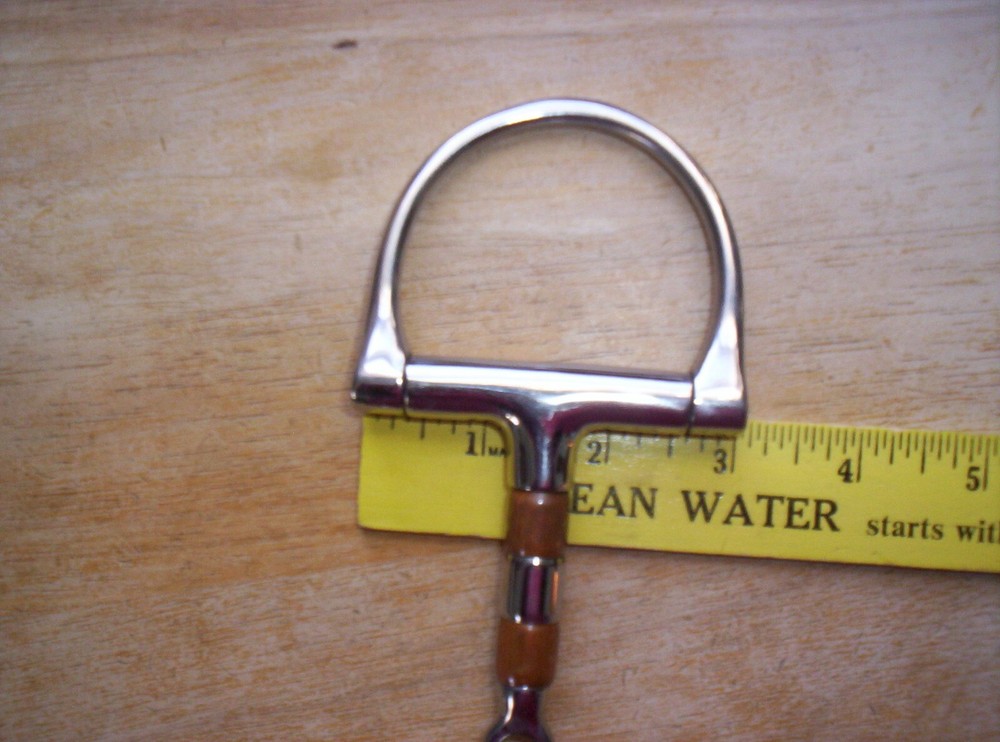 Used Coronet SS Dee Ring Snaffle Bit 5 1/2" Mouth w/ Copper & SS Rollers