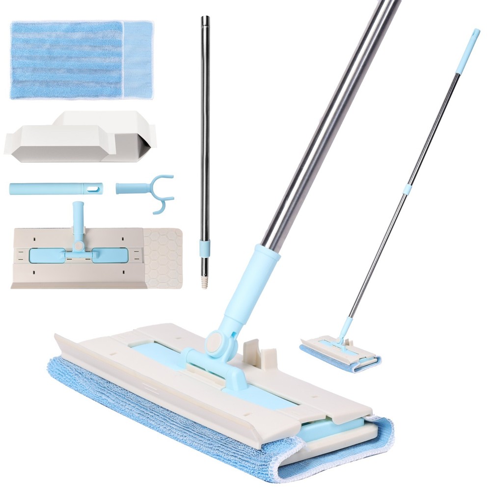 Dry& Damp Multifunctional Mop Stretchable Microfiber Dust Cleaner for Floor Wall