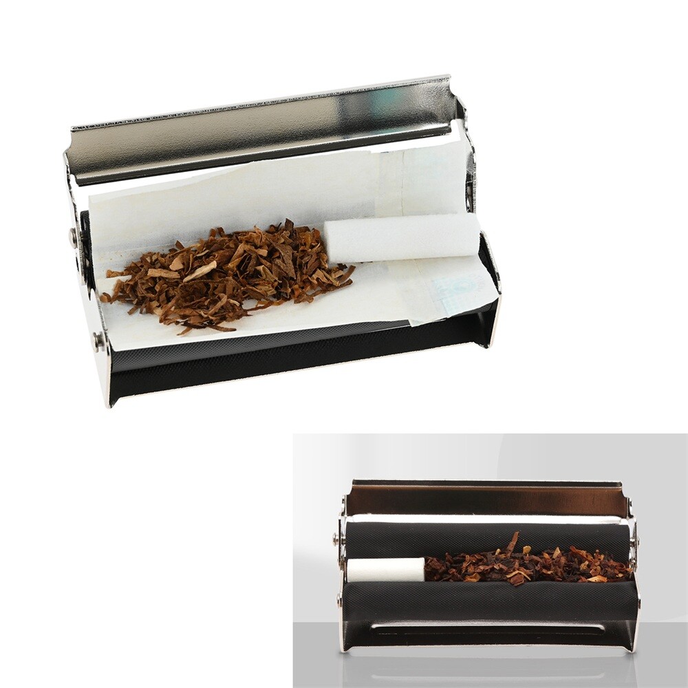 70mm Manual Cigarette Roller Metal Cigarette Rolling Machine with Lid Durable