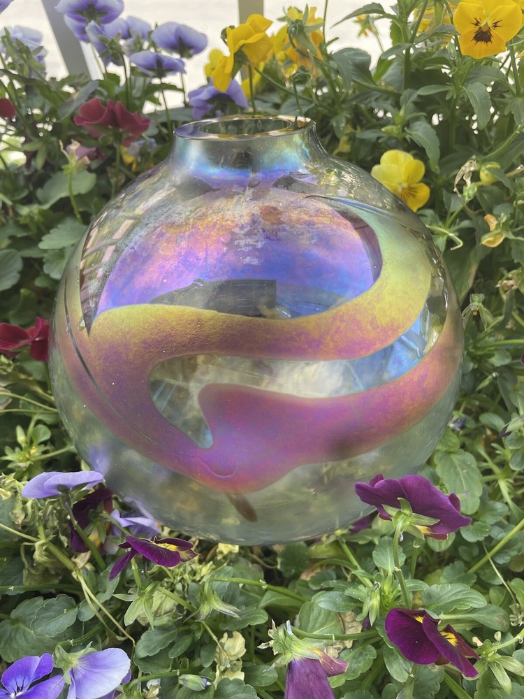 Vintage Iridescent Glass Vase