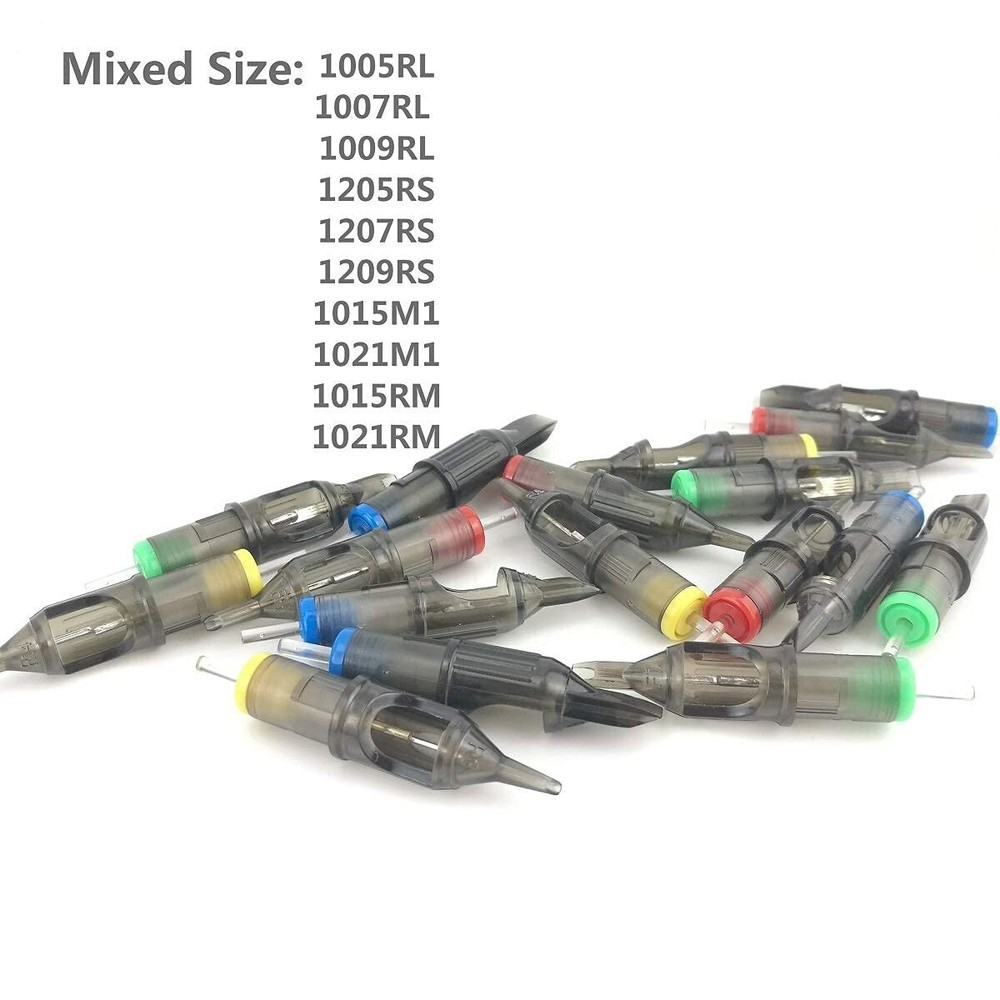 Poseidon Tattoo Cartridge Needles 50Pcs Assorted Mixed Size Round Liner Shader