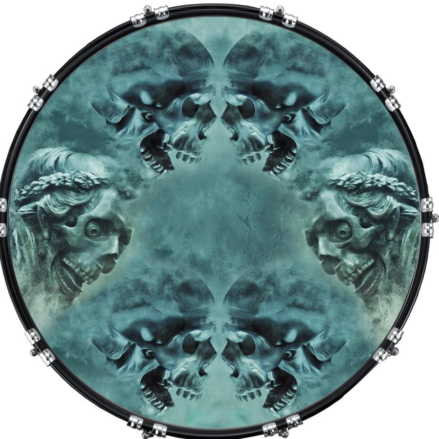 20" Custom Bass Kick Drum Front Head Graphic Graphical Haunted 1