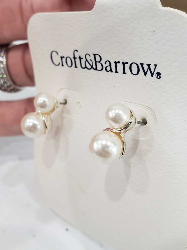 CROFT & BARROW Bridal PEARL DROP EARRINGS NEW