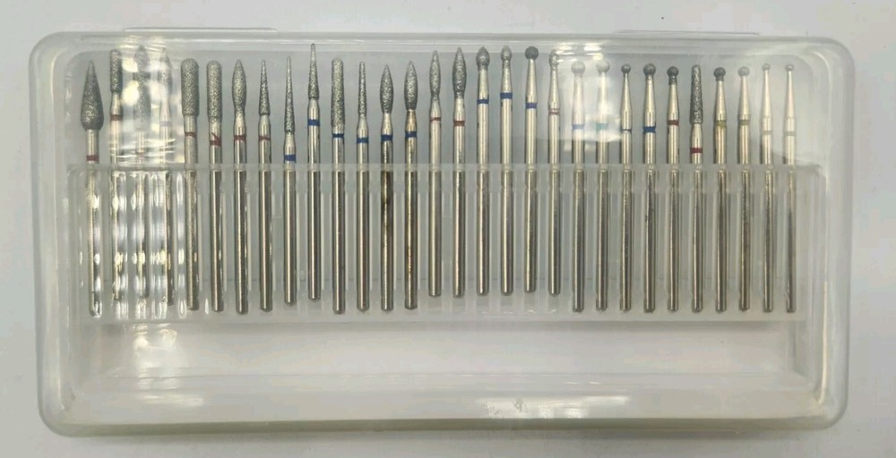 Burbit 30Pcs Diamond Drill Bits Set Grinding Nail Carving Tools 3/32"