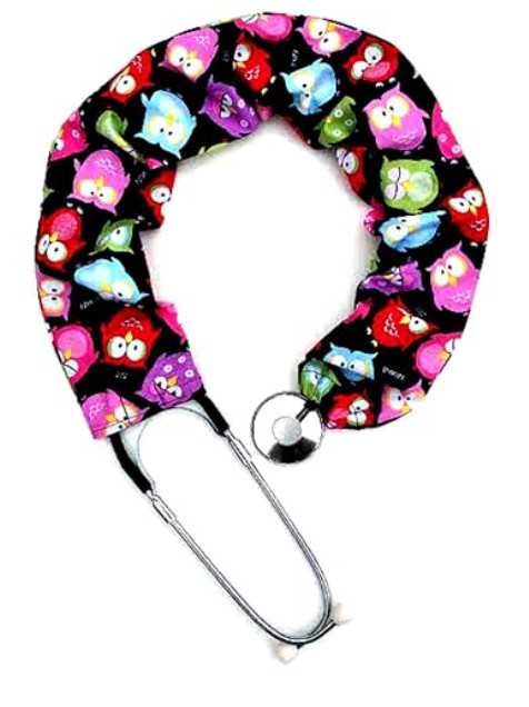 Stretchy COLORFUL OWL PATTERN Stethoscope Cover Scrunchie Stretchy Slim
