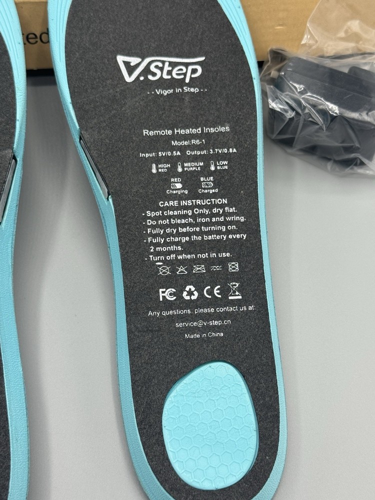 V.Step Heated Chargeable Insoles With Remote Model R6-1 Size Large